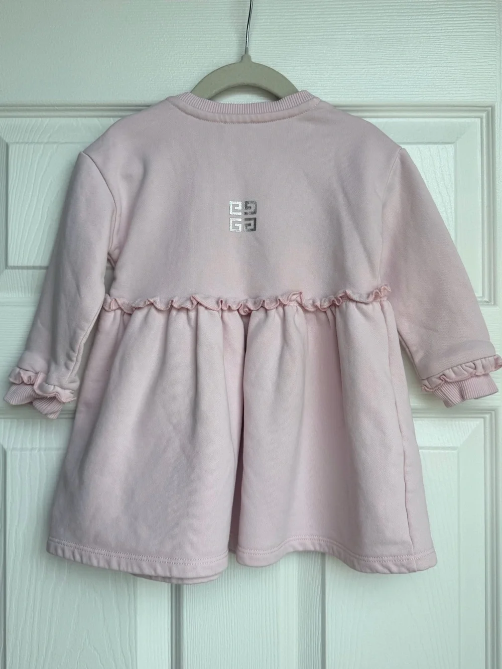 Givenchy Light Pink Ruffle-Waist Baby Dress-size 2T